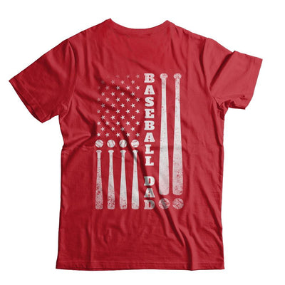 American Flag Vintage Baseball Dad Father's Day-T-Shirt & Hoodie-Classic T-Shirt-Red