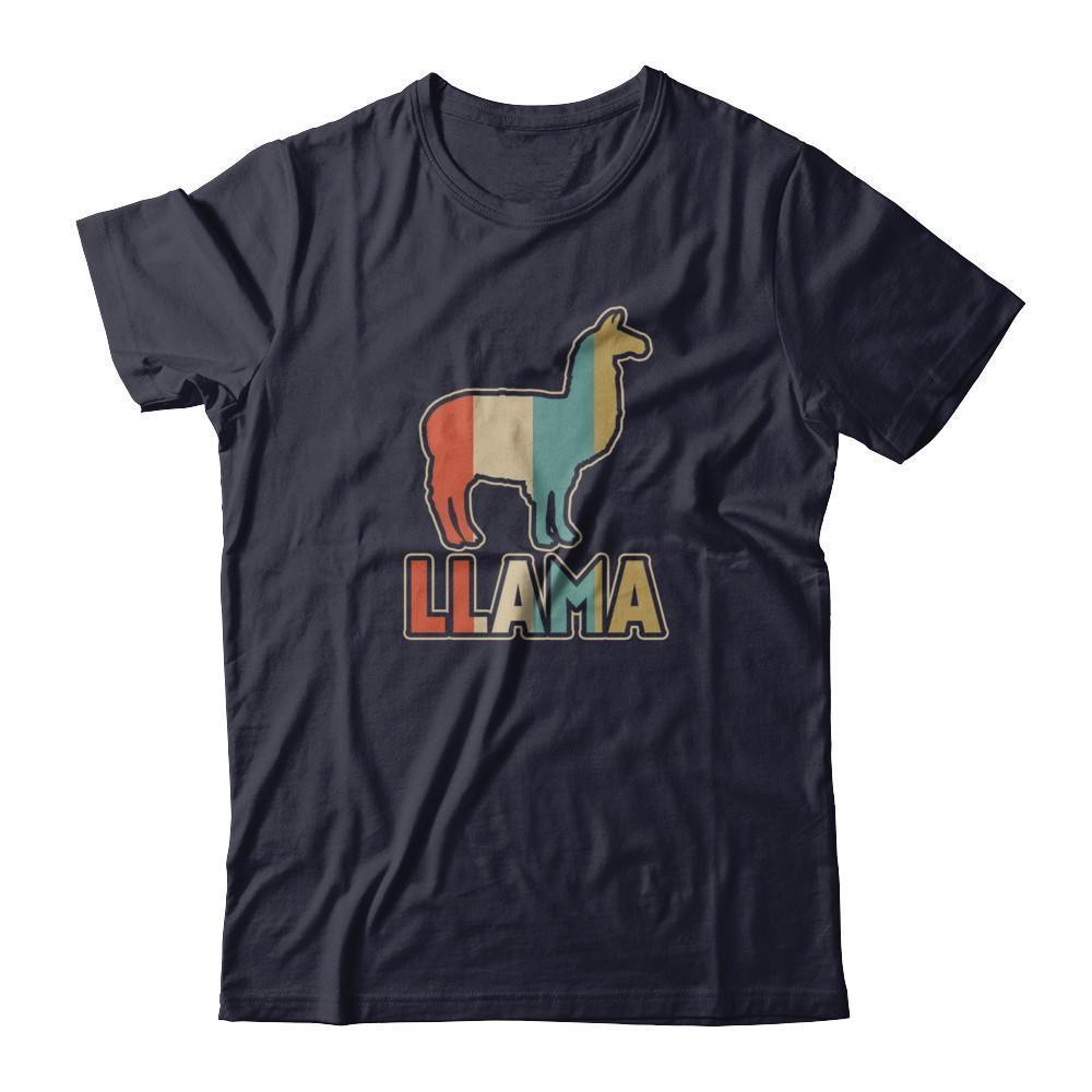 Classic Vintage Retro Style Llama-T-Shirt & Tank Top-Premium T-Shirt-Midnight Navy