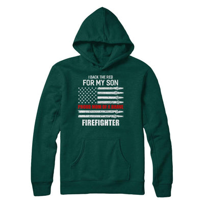 I Back The Red For My Son Proud Mom Firefighter-T-Shirt & Hoodie-Pullover Hoodie-Deep Forest