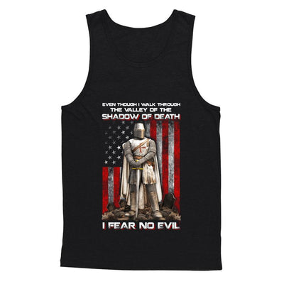Knight Templar I Walk Through Shadow Of Death I Fear No Evil-T-Shirt & Hoodie-Unisex Tank-Black