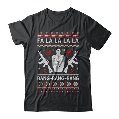 Bang Bang Bang AR-15 Gun Point Ugly Christmas Sweater-T-Shirt & Sweatshirt-Classic T-Shirt-Black