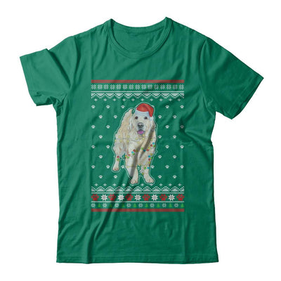 Golden Retriever Christmas Ugly Sweater Lights Dog Xmas Gift-T-Shirt & Sweatshirt-Classic T-Shirt-Kelly Green