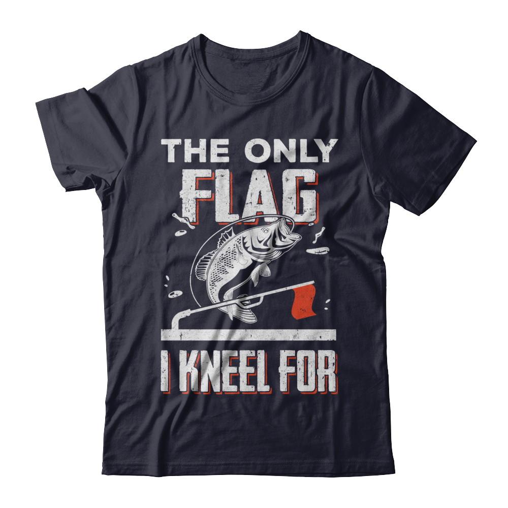 The Only Flag I Kneel For Wahoo ono Fish Fishing-T-Shirt & Hoodie-Premium T-Shirt-Midnight Navy