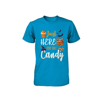 Just Here For The Candy Funny Halloween Kids Boy Girl Youth-Youth Shirt-