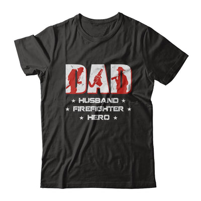 Dad Husband FIREFIGHTER Hero FireMan Fathers Day-T-Shirt & Hoodie-Classic T-Shirt-Black