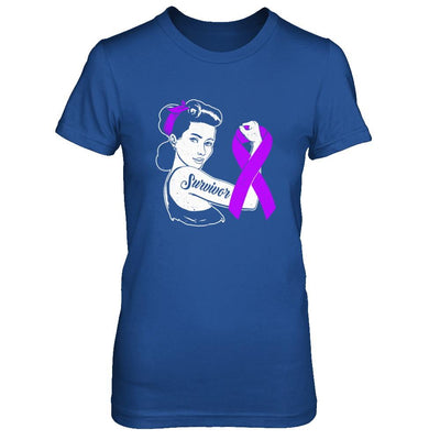 We Can Cure It Purple Alzheimer's Awareness Survivor-T-Shirt & Hoodie-Women's T-Shirt-Royal