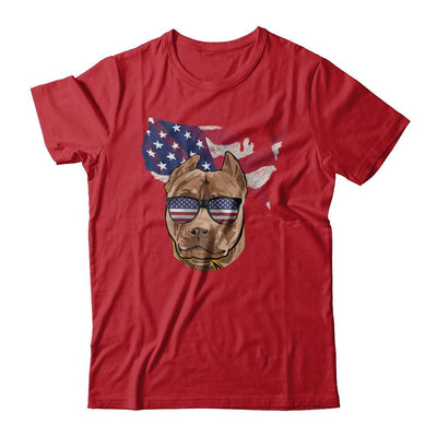 Funny Patriot Pit bull Dog 4Th Of July American Flag-T-Shirt & Hoodie-Classic T-Shirt-Red