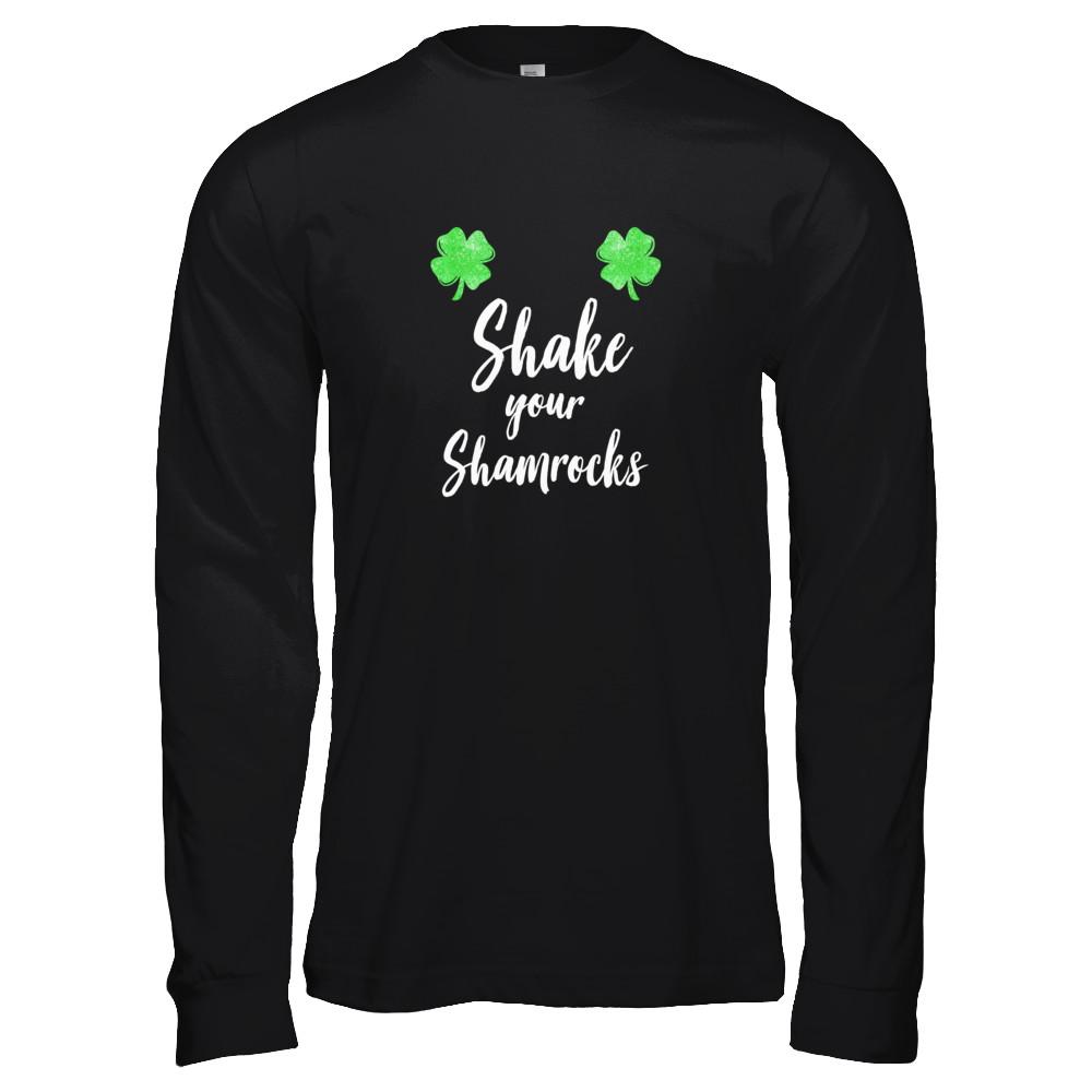 Shake Your Shamrocks St. Patrick's Day Boobs-T-Shirt & Hoodie-Long Sleeve T-Shirt-Black