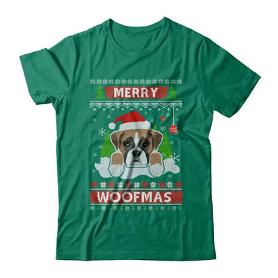 Boxer Merry Woofmas Ugly Christmas Sweater-T-Shirt & Sweatshirt-Classic T-Shirt-Kelly Green