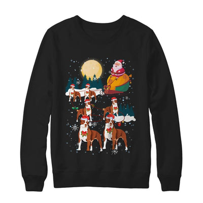 Dog Reindeer Pit bull Christmas Gift-T-Shirt & Sweatshirt-Crewneck Sweatshirt-Black