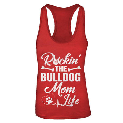 Rockin The Bulldog Mom Life-T-Shirt & Tank Top-Women's Ideal Racerback Tank-Red