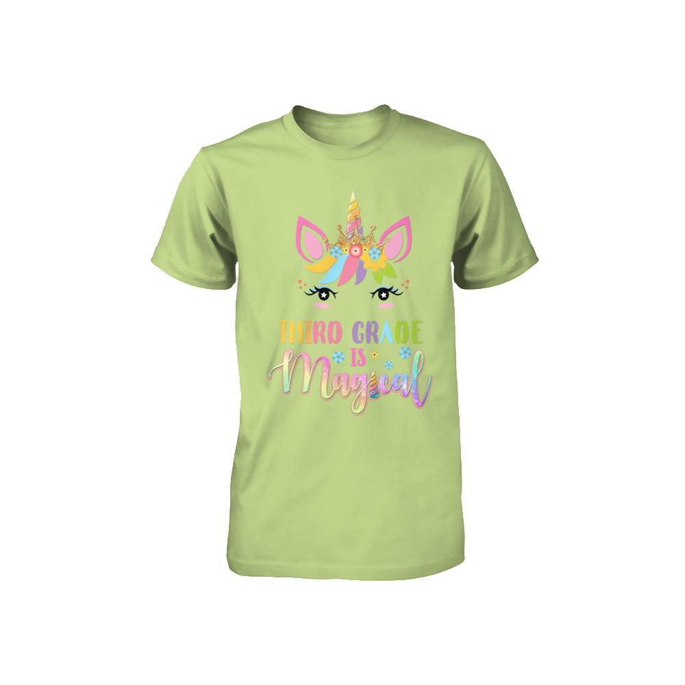 Third Grade is magical Unicorn Back to School 3rd Grade Youth-Youth Shirt-Toddler T-Shirt-Key Lime