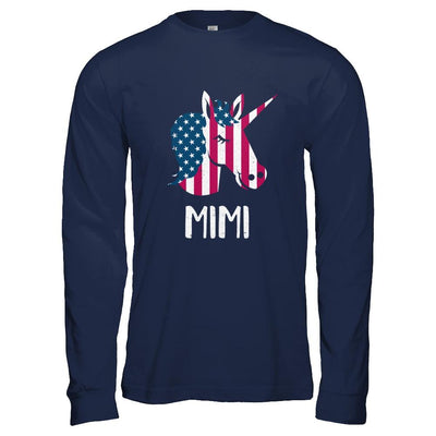 Patriotic Mimi Unicorn Americorn 4Th Of July-T-Shirt & Hoodie-Long Sleeve T-Shirt-Navy