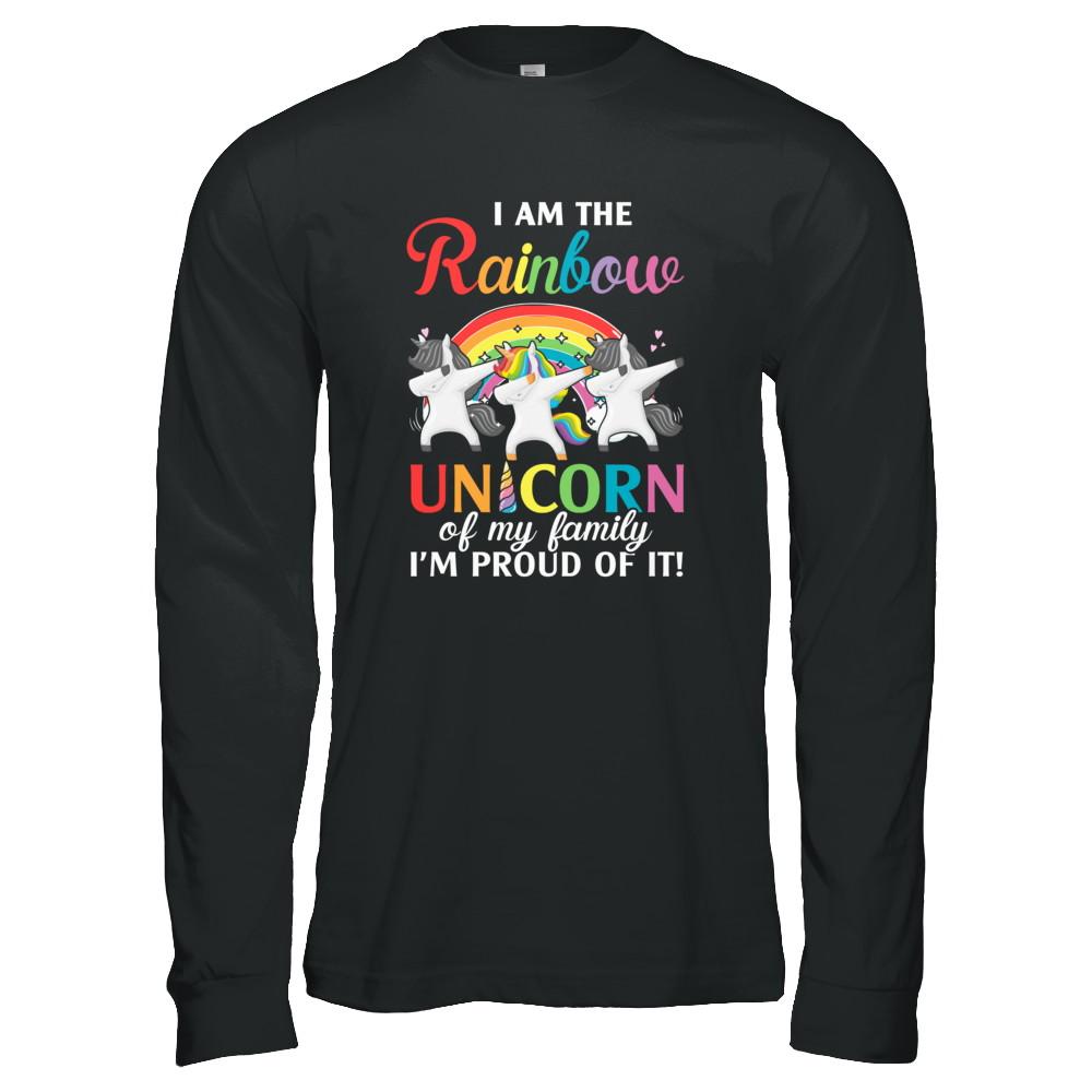 I Am The Rainbow Unicorn Of My Family Lesbian LGBT-T-Shirt & Tank Top-Long Sleeve T-Shirt-Black