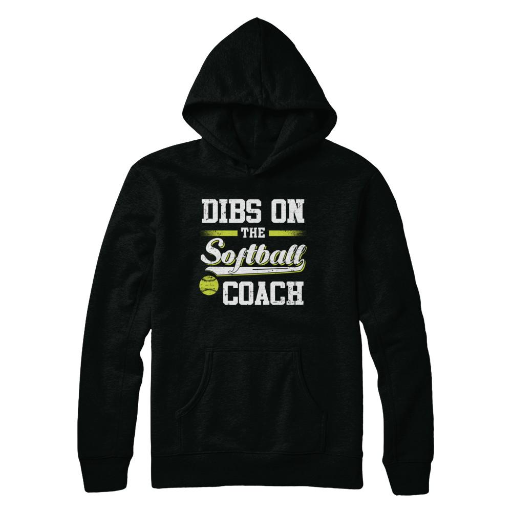 Dibs On The Coach Softball-T-Shirt & Hoodie-Pullover Hoodie-Black
