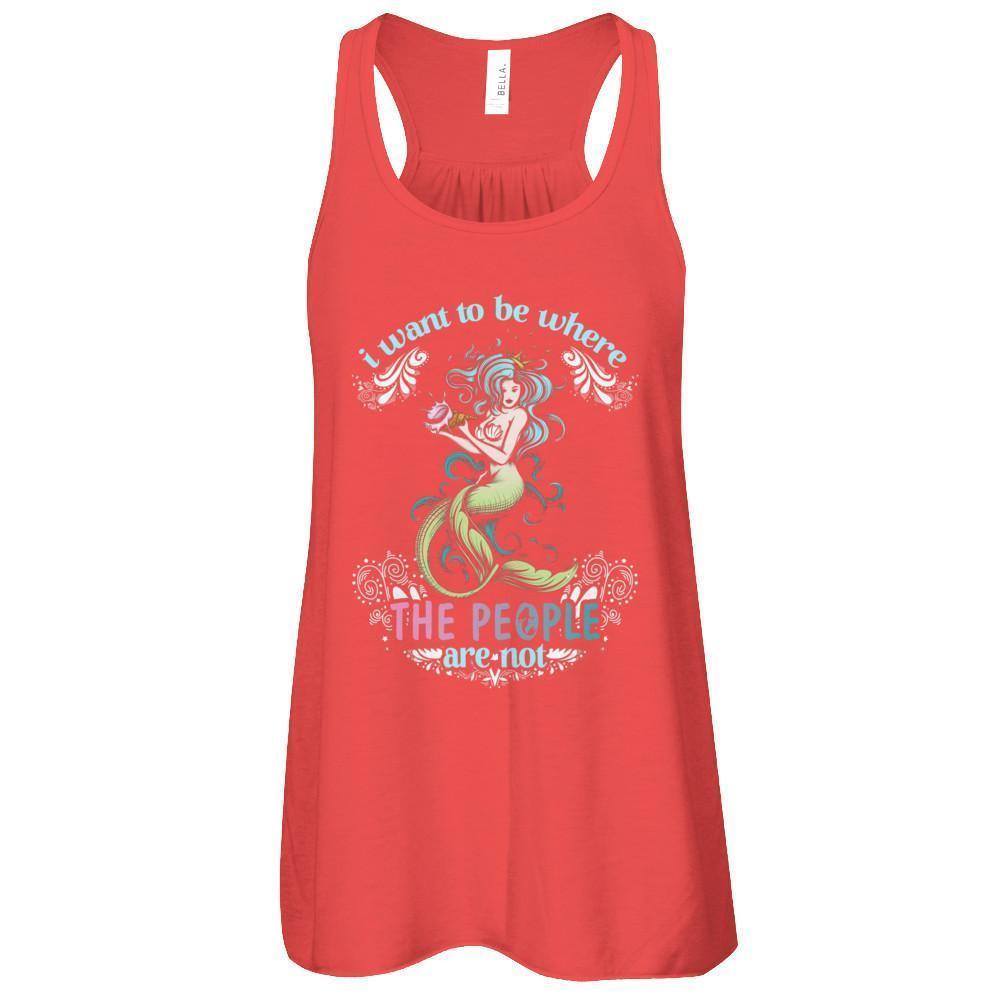 I Want To Be Where The People Are Not-T-Shirt & Tank Top-Women's Flowy Racerback Tank-Red