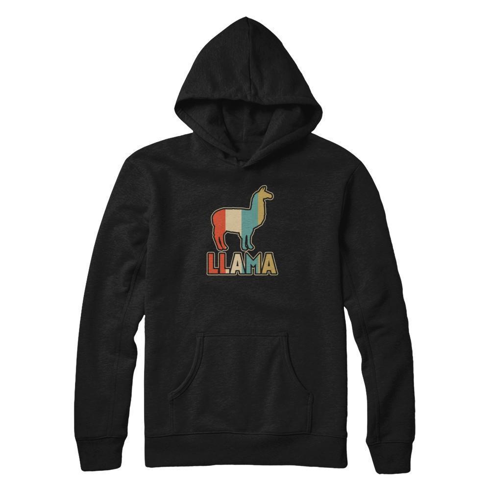 Classic Vintage Retro Style Llama-T-Shirt & Tank Top-Pullover Hoodie-Black