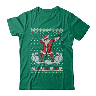 Dabbing Santa Claus Bowling Ugly Christmas Sweater-T-Shirt & Sweatshirt-Classic T-Shirt-Kelly Green