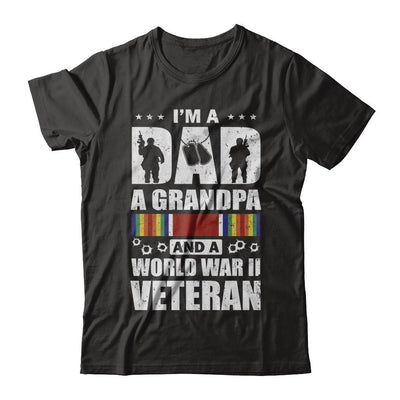 A Dad A Grandpa And A World War II Veteran Fathers Day-T-Shirt & Hoodie-Classic T-Shirt-Black