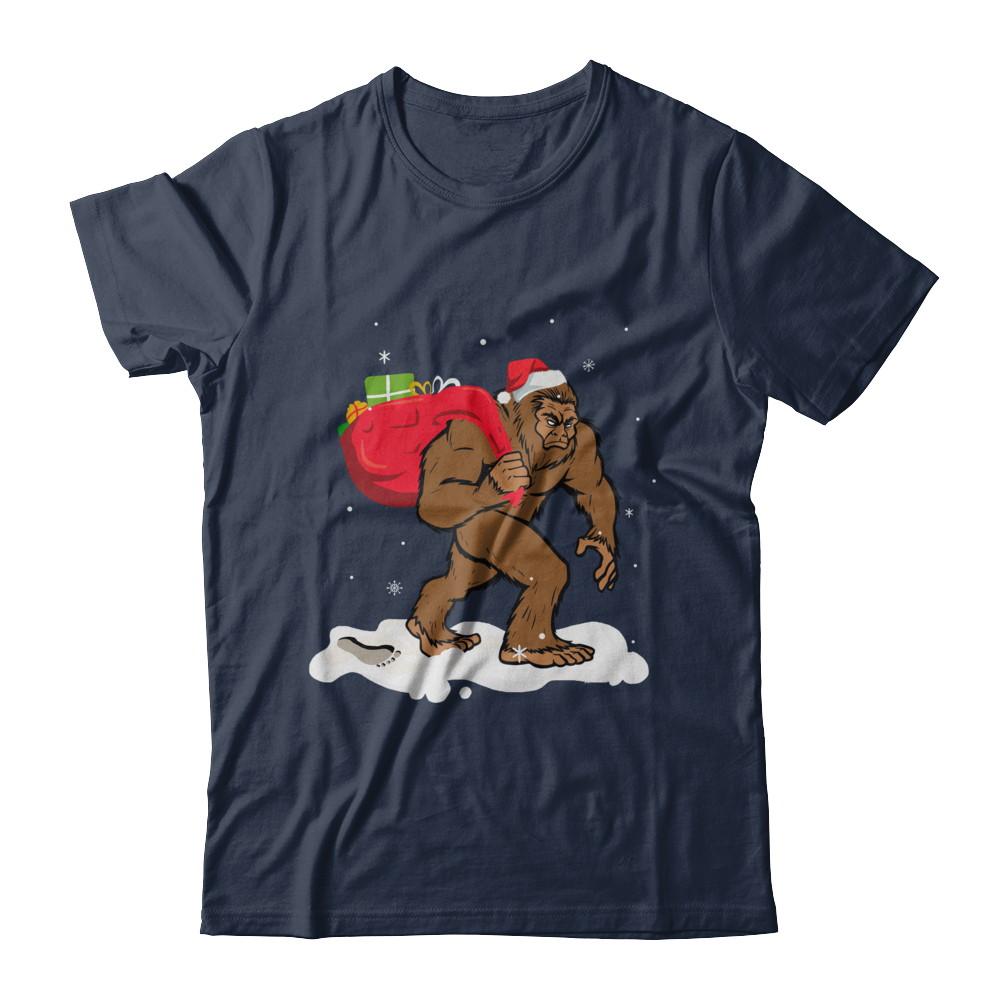 Bigfoot Santa Christmas Boys Men Sasquatch Xmas Gift-T-Shirt & Sweatshirt-Classic T-Shirt-Navy