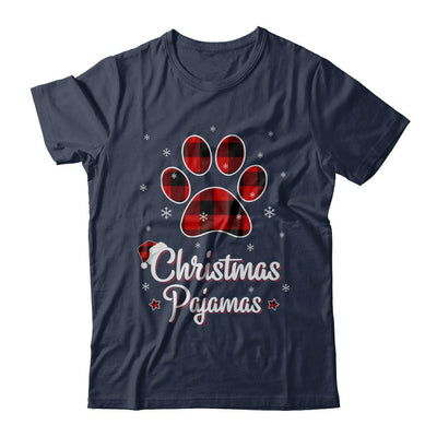 Buffalo Plaid Christmas Pajamas Dog Cat Hat Santa-T-Shirt & Sweatshirt-Classic T-Shirt-Navy