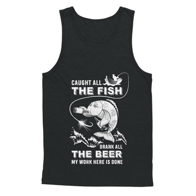 Caught All The Fish Drank All The Beer Dad Fishing-T-Shirt & Hoodie-Unisex Tank-Black