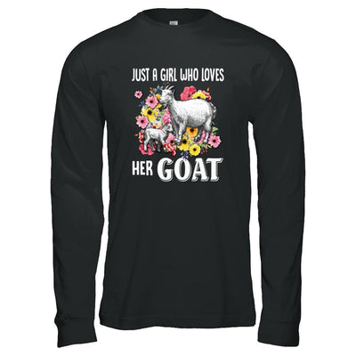 Just A Girl Who Loves Her Goat-T-Shirt & Tank Top-Long Sleeve T-Shirt-Black