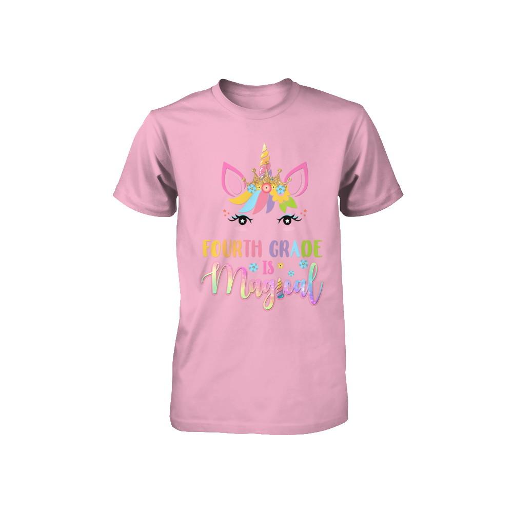 Fourth Grade is magical Unicorn Back to School 4th Grade Youth-Youth Shirt-Toddler T-Shirt-Pink