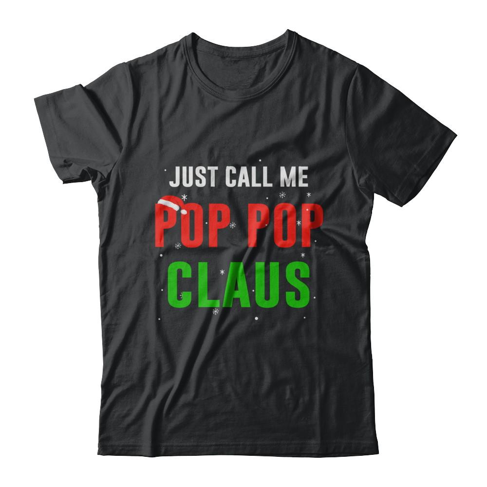 Santa Pop Pop Claus Matching Family Christmas Pajamas-T-Shirt & Sweatshirt-Classic T-Shirt-Black