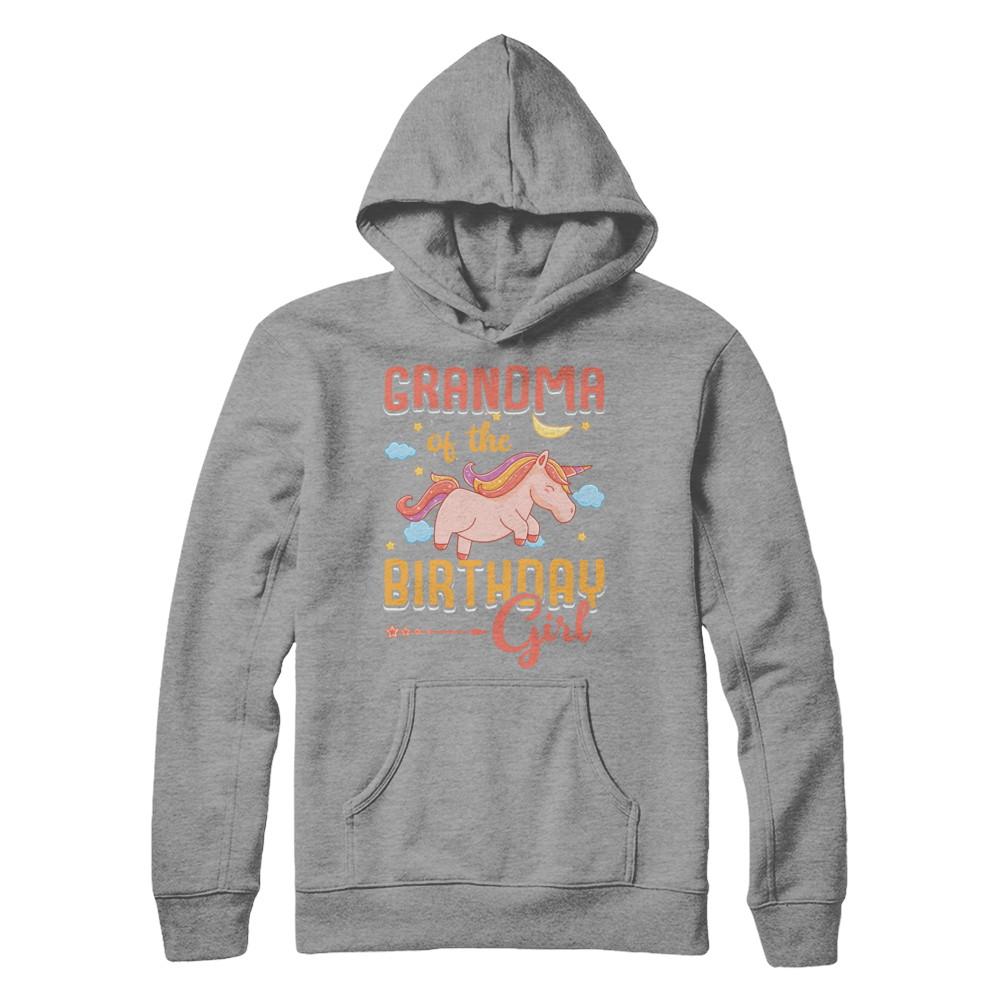 Grandma Of The Birthday Girl Unicorn-T-Shirt & Hoodie-Pullover Hoodie-Sport Grey