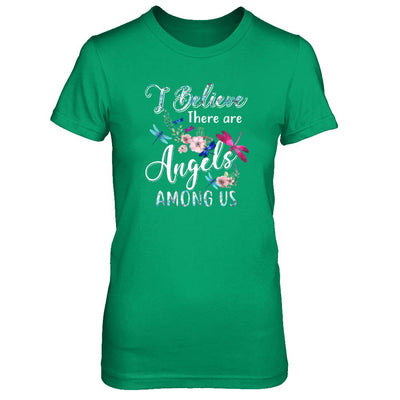 I Believe There Are Angels Among Us Dragonfly-T-Shirt & Tank Top-Women's T-Shirt-Irish Green