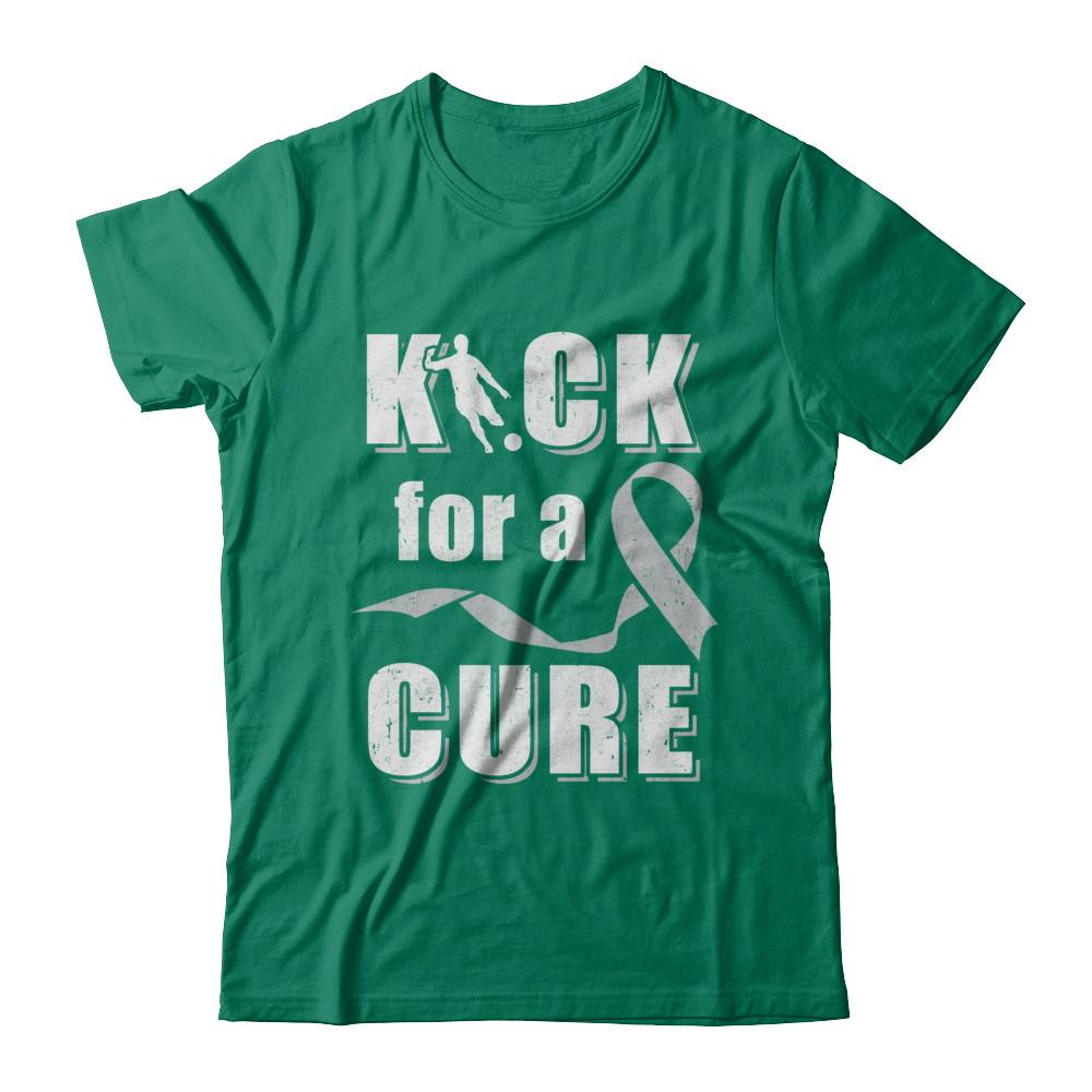 Kick For A Cure Soccer Gray Brain Cancer Diabetes Awareness-T-Shirt & Hoodie-Classic T-Shirt-Kelly Green