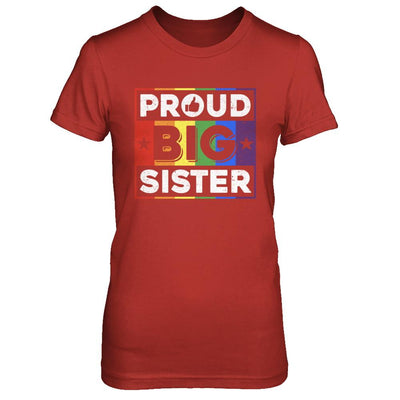 Proud Sister Brother Gay Lesbian Pride Month LGBT-T-Shirt & Hoodie-Women's T-Shirt-Red