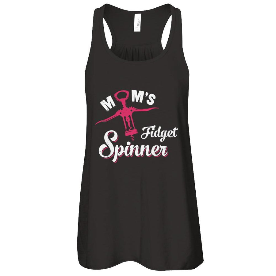 Mom's Fidget Spinner Wine Lover-T-Shirt & Tank Top-Women's Flowy Racerback Tank-Black