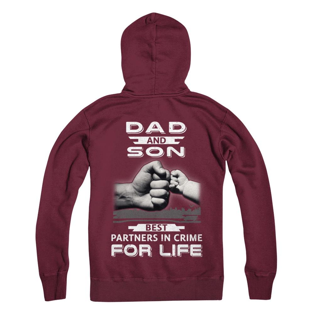 Dad And Son Best Partners In Crime For Life-T-Shirt & Hoodie-Pullover Hoodie-Maroon