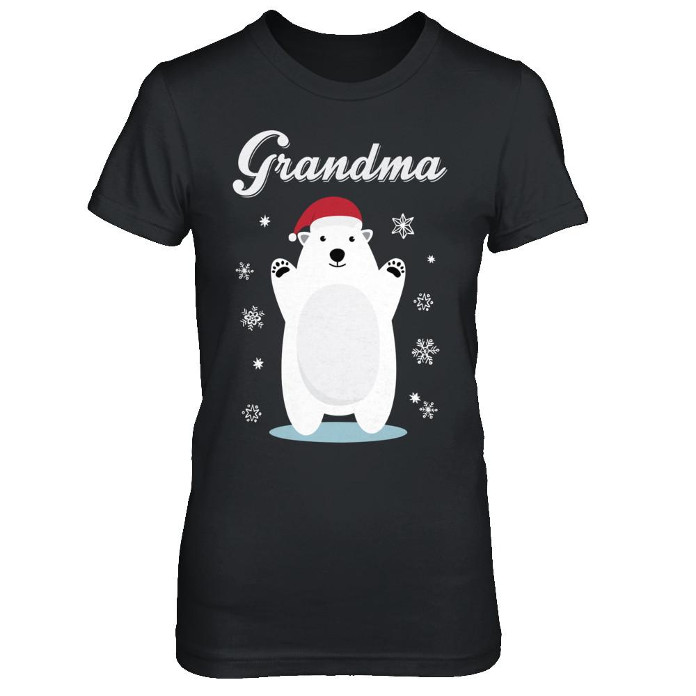 Grandma Bear Christmas Santa Pajamas-T-Shirt & Sweatshirt-Women's T-Shirt-Black