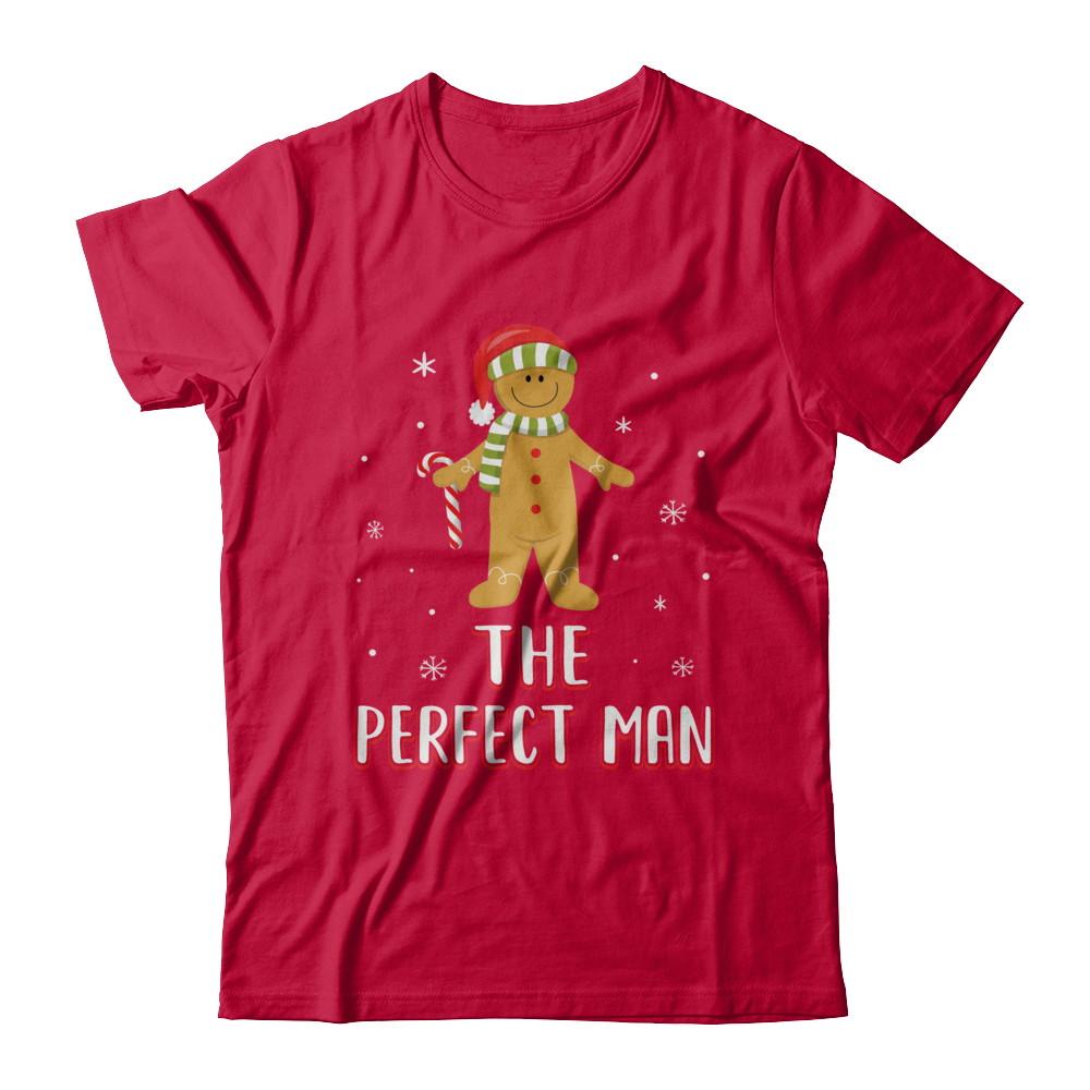 The Perfect Man Gingerbread Funny Pajama Christmas-T-Shirt & Sweatshirt-Classic T-Shirt-Red