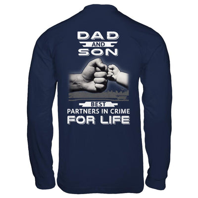 Dad And Son Best Partners In Crime For Life-T-Shirt & Hoodie-Long Sleeve T-Shirt-Navy