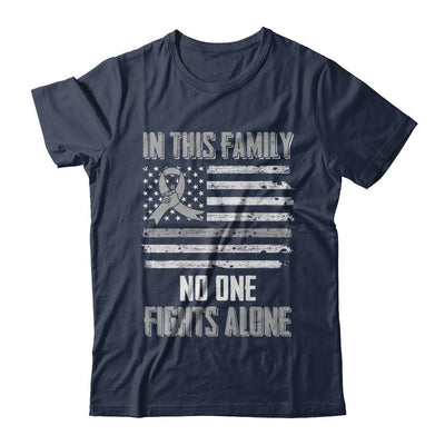 In This Family No One Fights Alone Brain Cancer-T-Shirt & Hoodie-Classic T-Shirt-Navy