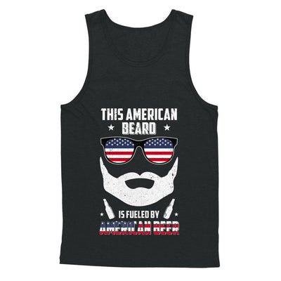 This American Beard Is Fueled By American Beer-T-Shirt & Hoodie-Unisex Tank-Black