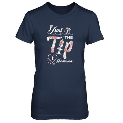 Just The Tip I Promise Funny Saying Nurse Nursing Gift-T-Shirt & Tank Top-Women's T-Shirt-Navy