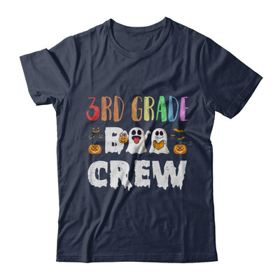 Cute Boo Crew 3rd Grade Teacher Halloween-T-Shirt & Hoodie-Classic T-Shirt-Navy