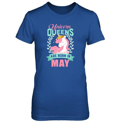 Unicorn Queens Are Born In May Birthday Gift-T-Shirt & Tank Top-Women's T-Shirt-Royal