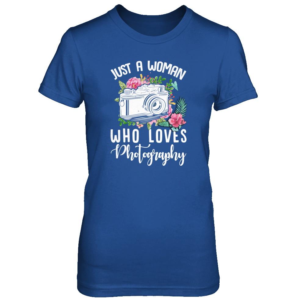 Just A Woman Who Loves Photography Photographer-T-Shirt & Tank Top-Women's T-Shirt-Royal