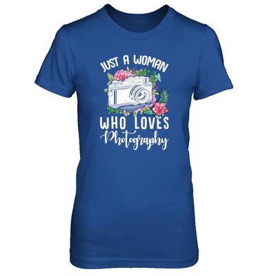 Just A Woman Who Loves Photography Photographer-T-Shirt & Tank Top-Women's T-Shirt-Royal