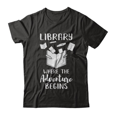 Library Where The Adventure Begins Funny Read Book-T-Shirt & Hoodie-Classic T-Shirt-Black