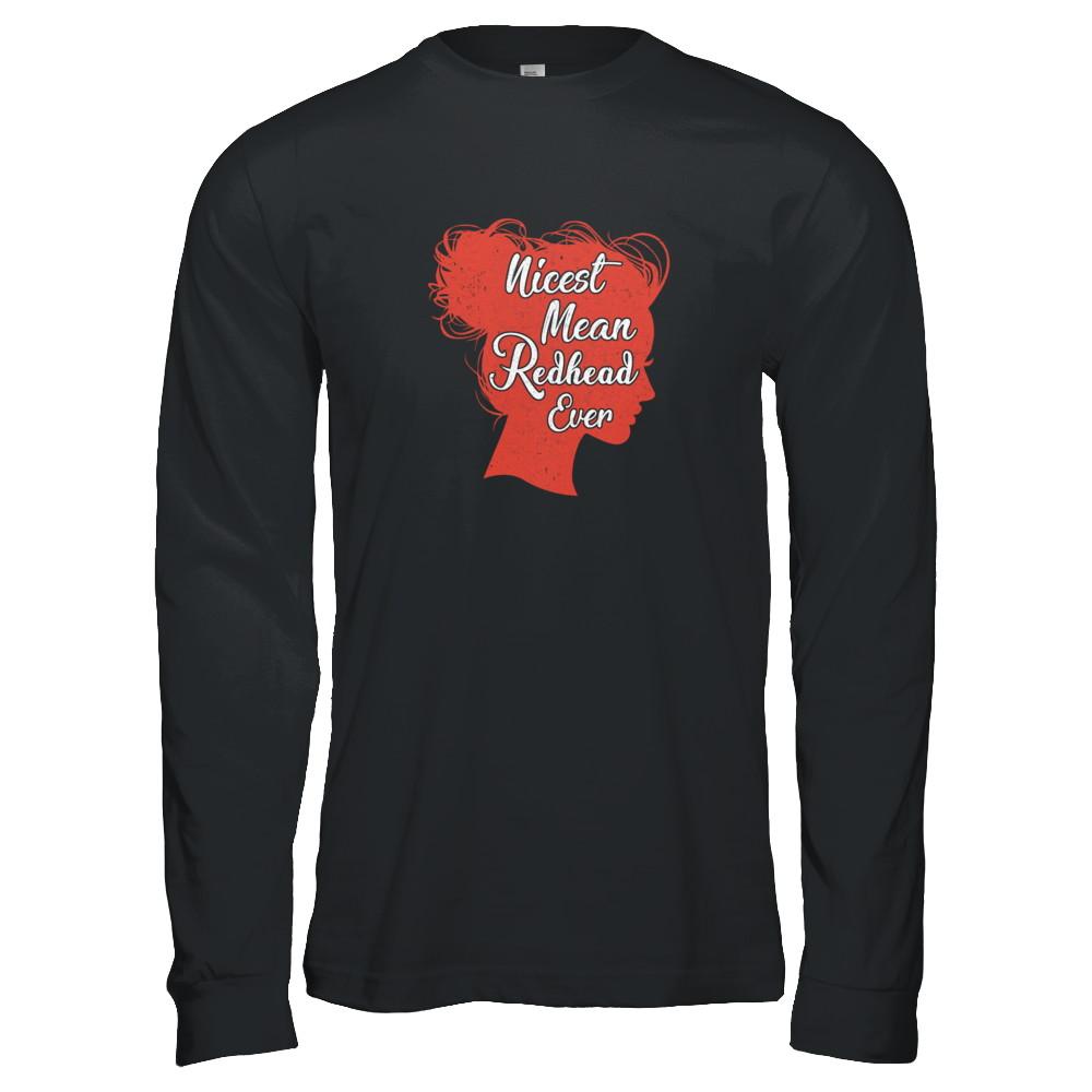 Nicest Mean Redhead Ever For Readhead Women-T-Shirt & Tank Top-Long Sleeve T-Shirt-Black