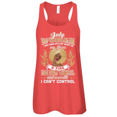 I'm A July Woman Funny Birthday-T-Shirt & Tank Top-Women's Flowy Racerback Tank-Red
