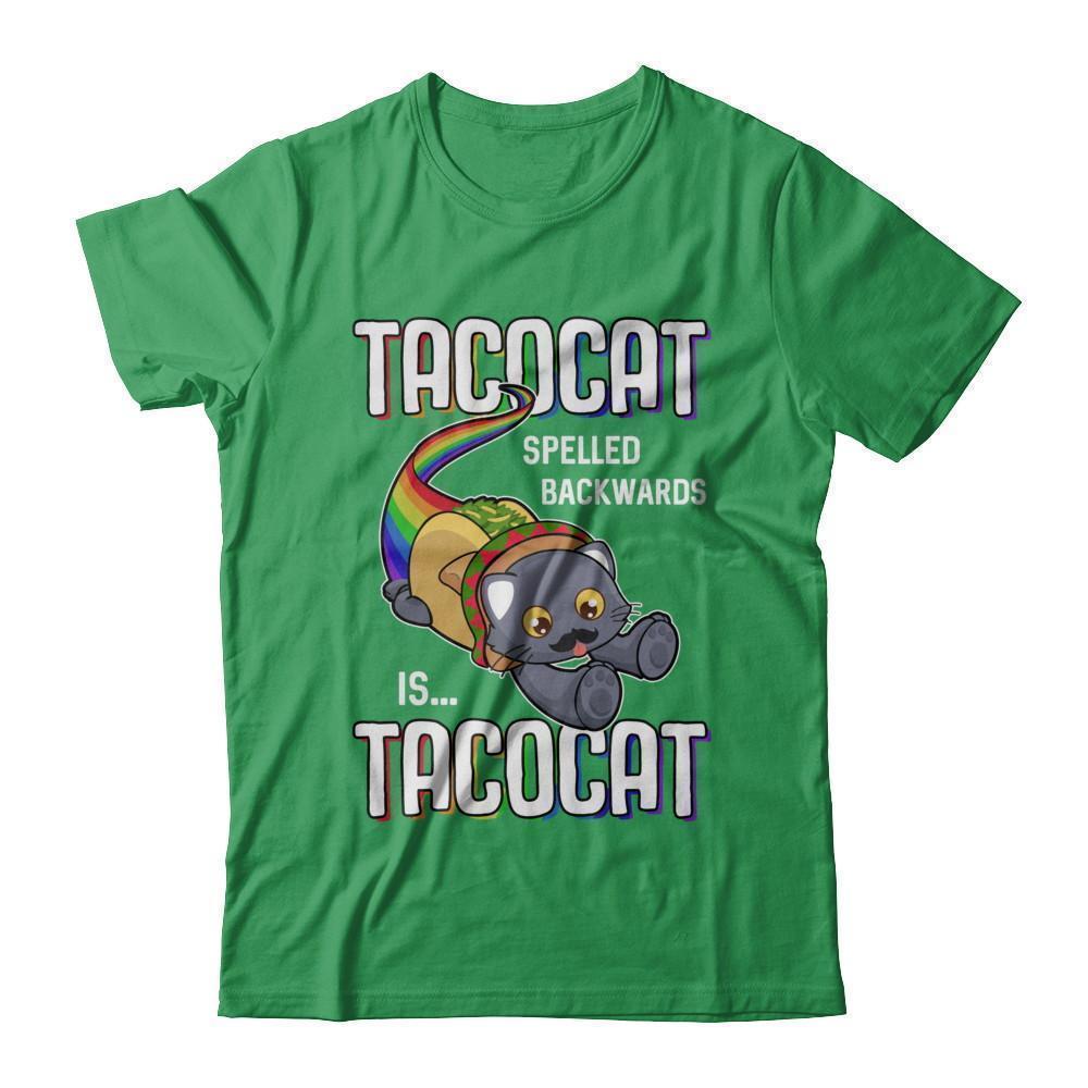 Funny Taco Cat Tacocat Spelled Backwards Is Tacocat Cat-T-Shirt & Hoodie-Premium T-Shirt-Kelly Green
