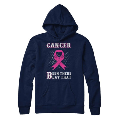 Breast Cancer Been There Beat That Awareness Pink Ribbon-T-Shirt & Hoodie-Pullover Hoodie-Navy
